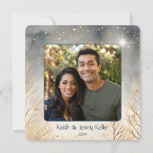 Merry Christmas Mountain River familienaam Kaart (Achterkant)