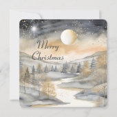 Merry Christmas Mountain River familienaam Kaart (Voorkant)