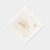 Merry Christmas Mountains Trees Familienaam Folie Servetten (Rechts)