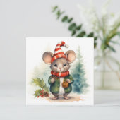 Merry Christmas Mouse Wenskaart Feestdagenkaart (Staand voorkant)