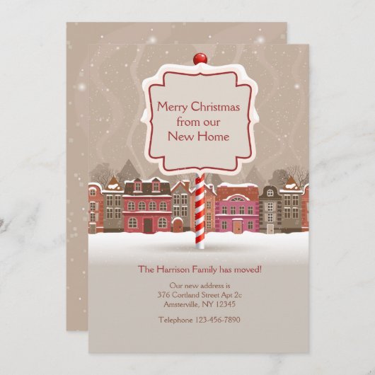Merry Christmas Moving Aankondiging (Voorkant / Achterkant)