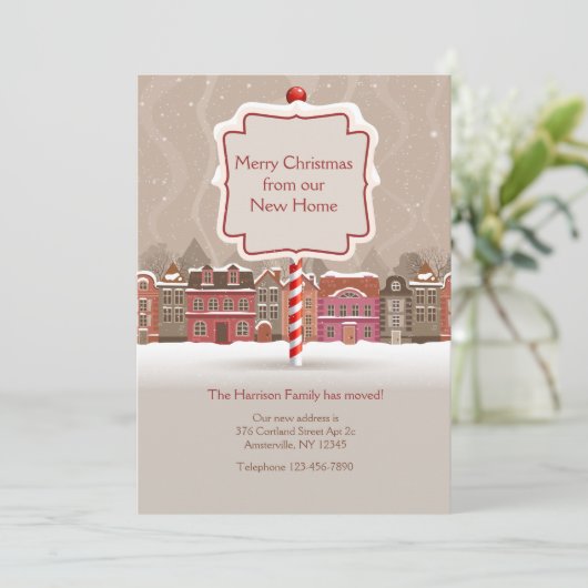 Merry Christmas Moving Aankondiging (Staand voorkant)