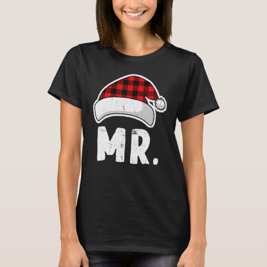 Merry Christmas Mr Trees Lights Santa Hat Mr Chris T-shirt (Voorkant)