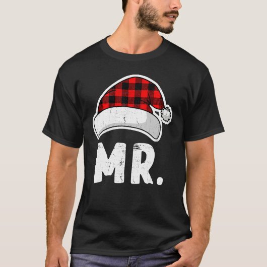 Merry Christmas Mr Trees Lights Santa Hat Mr Chris T-shirt (Voorkant)