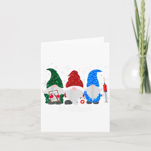 Merry Christmas Mri Tech Gnomes Cute Xmas Leopard  Kaart (Voorkant)