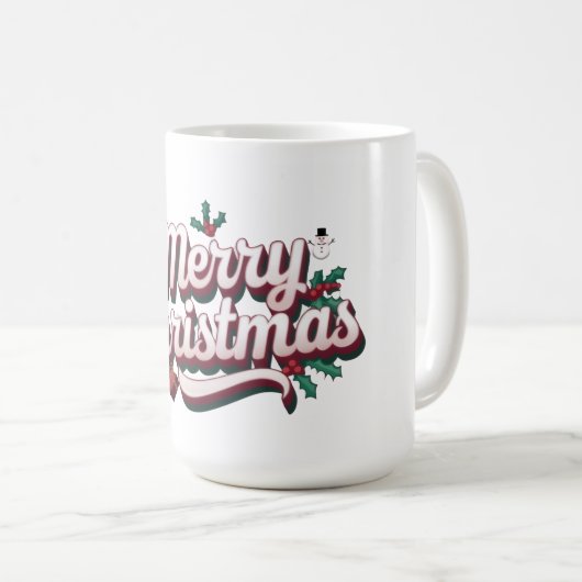 Merry Christmas Mug | Festive Holiday Coffee Cup Koffiemok (Voorkant rechts)