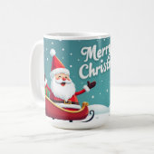 merry christmas mug santa klaus koffiemok (Voorkant links)