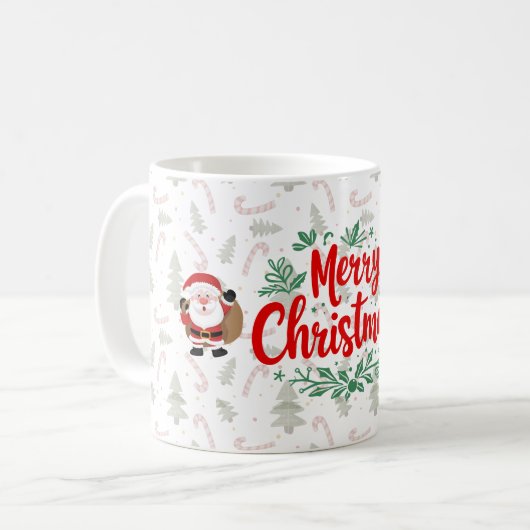 Merry Christmas Mug – Simple Holiday Design Koffiemok (Voorkant links)