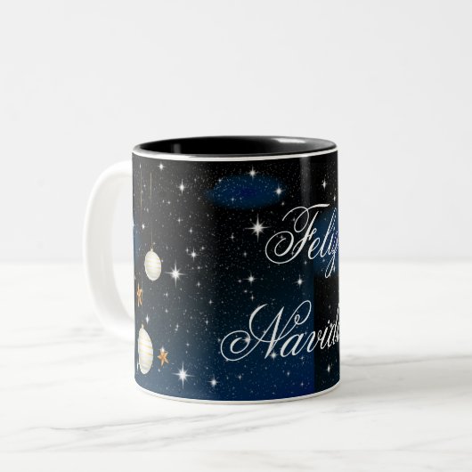 Merry Christmas Mug Tweekleurige Koffiemok (Voorkant links)