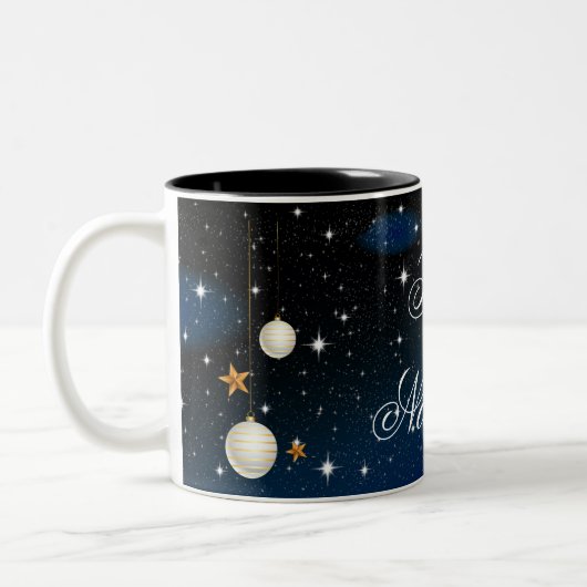 Merry Christmas Mug Tweekleurige Koffiemok (Links)