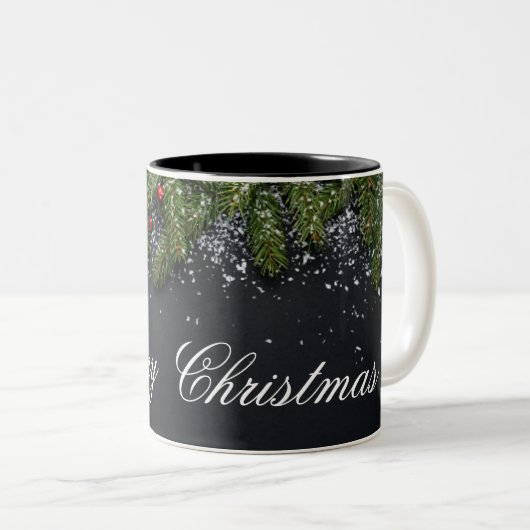 Merry Christmas Mug Tweekleurige Koffiemok (Voorkant rechts)