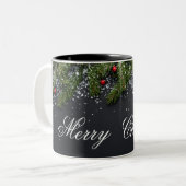 Merry Christmas Mug Tweekleurige Koffiemok (Voorkant links)