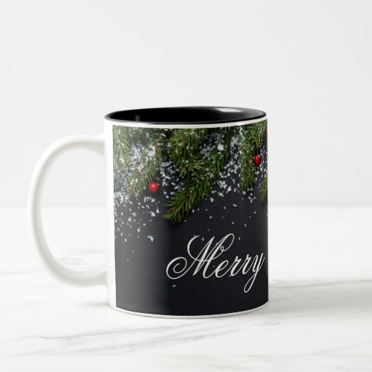Merry Christmas Mug Tweekleurige Koffiemok (Links)