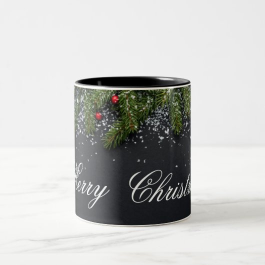 Merry Christmas Mug Tweekleurige Koffiemok (Center)