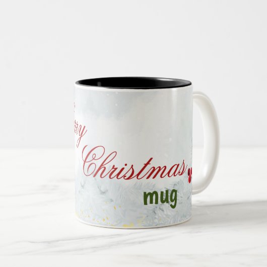 Merry Christmas Mug Tweekleurige Koffiemok (Voorkant rechts)