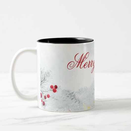 Merry Christmas Mug Tweekleurige Koffiemok (Links)