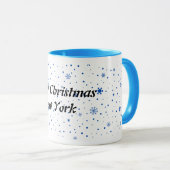 Merry Christmas mug with blue snowflakes Mok (Voorkant rechts)