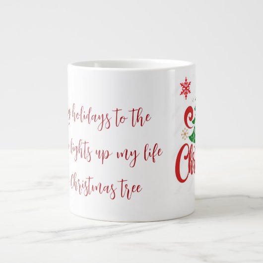 Merry Christmas Mug with Romantic Quote Grote Koffiekop (Voorkant)