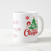 Merry Christmas Mug with Romantic Quote Grote Koffiekop (Voorkant rechts)