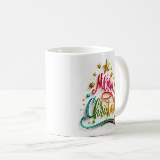 Merry Christmas Multi Coloured  Mug Koffiemok (Voorkant rechts)