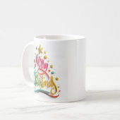 Merry Christmas Multi Coloured  Mug Koffiemok (Voorkant links)