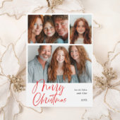Merry Christmas Multi drie foto Design Rood Feestdagenkaart