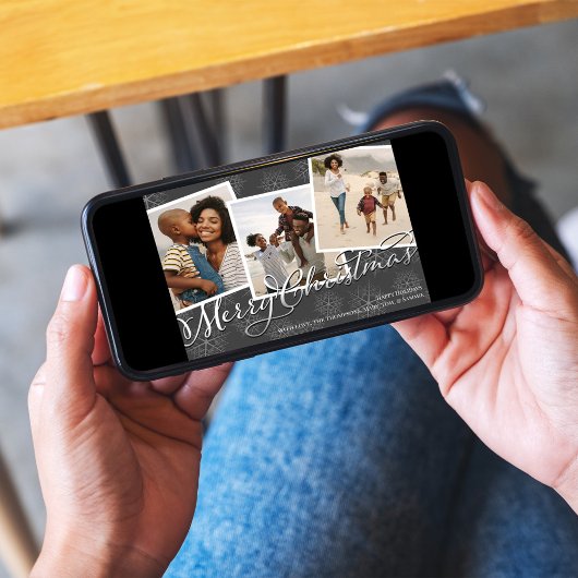 Merry Christmas Multi-fotoscript Feestdagenkaart