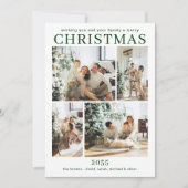 Merry Christmas Multi Photo Holiday Card Feestdagenkaart (Voorkant)