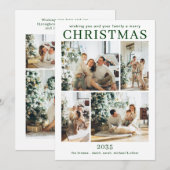 Merry Christmas Multi Photo Holiday Card Feestdagenkaart (Voorkant / Achterkant)