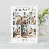 Merry Christmas Multi Photo Holiday Card Feestdagenkaart (Staand voorkant)