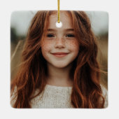 Merry Christmas Multi twee foto's Design Rood Keramisch Ornament (Achterkant)