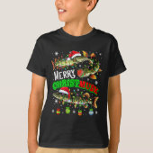 Merry Christmas Musky Three Santa Muskies Fisher F T-shirt (Voorkant)