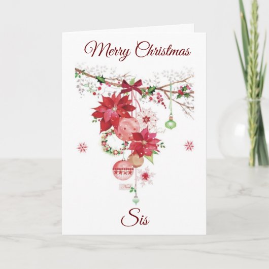 MERRY CHRISTMAS **MY SIS* HOLIDAIRE KAART (Voorkant)