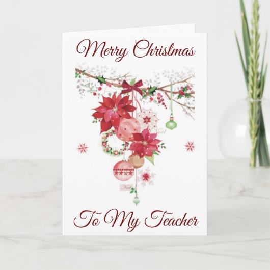 MERRY CHRISTMAS **MY TEACHER** FEESTDAGEN KAART (Voorkant)