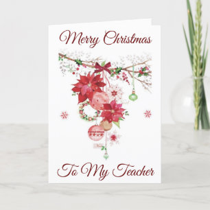 MERRY CHRISTMAS **MY TEACHER** FEESTDAGEN KAART