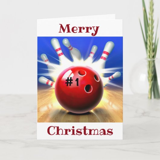 MERRY CHRISTMAS NAAR MIJN ***FAVORIETE BOWLER** FEESTDAGEN KAART (Voorkant)