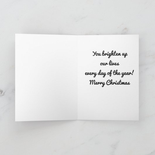 *MERRY CHRISTMAS* naar onze *NIECE* Feestdagen Kaart (Binnen)