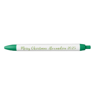 Merry Christmas Name 2025 in Green Zwarte Inkt Pen
