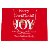 Merry Christmas Name Script Schattige Rood Groot Cadeauzakje (Voorkant)