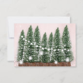 Merry Christmas Name Tree Roos Lights Silver Pink Kaart (Achterkant)
