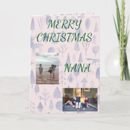 Merry Christmas Nana with Two Photos Kaart