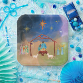 MERRY CHRISTMAS NATIVITY BORDEN PAPIEREN BORDJE (Feest)