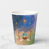 MERRY CHRISTMAS NATIVITY PAPIER CUPS PAPIEREN BEKERS (Achterkant)