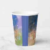 MERRY CHRISTMAS NATIVITY PAPIER CUPS PAPIEREN BEKERS (Rechts)
