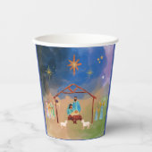 MERRY CHRISTMAS NATIVITY PAPIER CUPS PAPIEREN BEKERS (Voorkant)