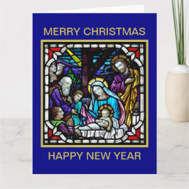 MERRY CHRISTMAS NATIVITY SCENE KAART