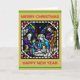 MERRY CHRISTMAS NATIVITY SCENE KAART
