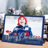 Merry Christmas Navy Blue One fotoscript Feestdagenkaart