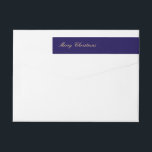 Merry Christmas Navy Blue Wrap-Around Label<br><div class="desc">Met een diepe marineblauwe achtergrond en een elegant ontwerp met een vakantiethema, is dit label perfect voor het toevoegen van een stijlvolle, samenhangende look aan uw seizoensgebonden mailings. Ideaal om enveloppen of cadeaus in te pakken, het creëer een uniek, professioneel tintje dat zeker indruk maakt op vrienden, familie en geliefden....</div>