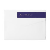 Merry Christmas Navy Blue Wrap-Around Label (Achterkant)